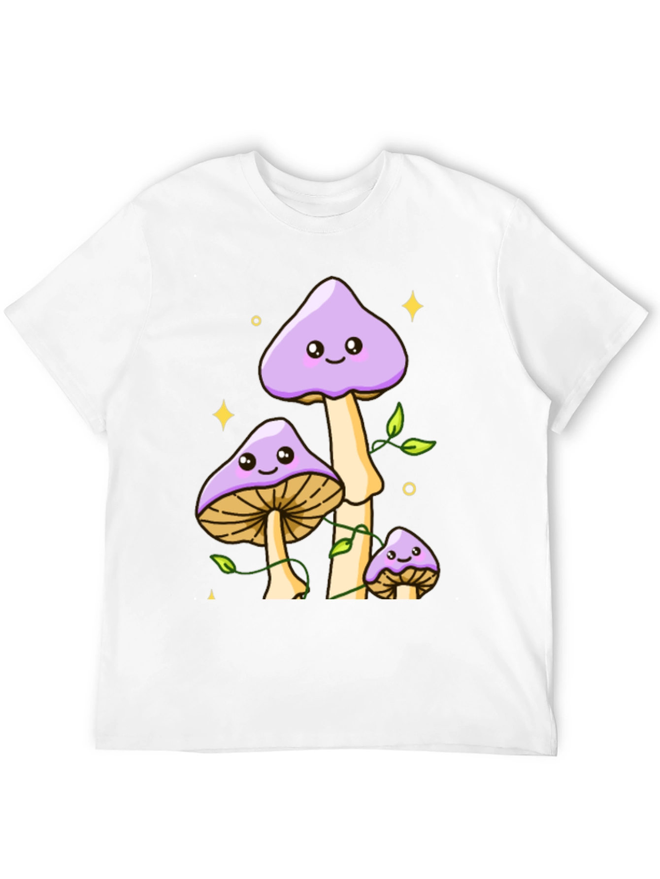 Black Cute Mushroom Graphic Tee - Black Cotton Shirt view 12