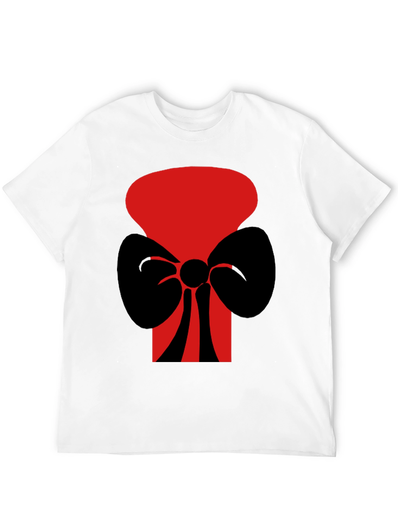 Black Bold Graphic Tee: Red Top Hat with Black Bow Tie view 12