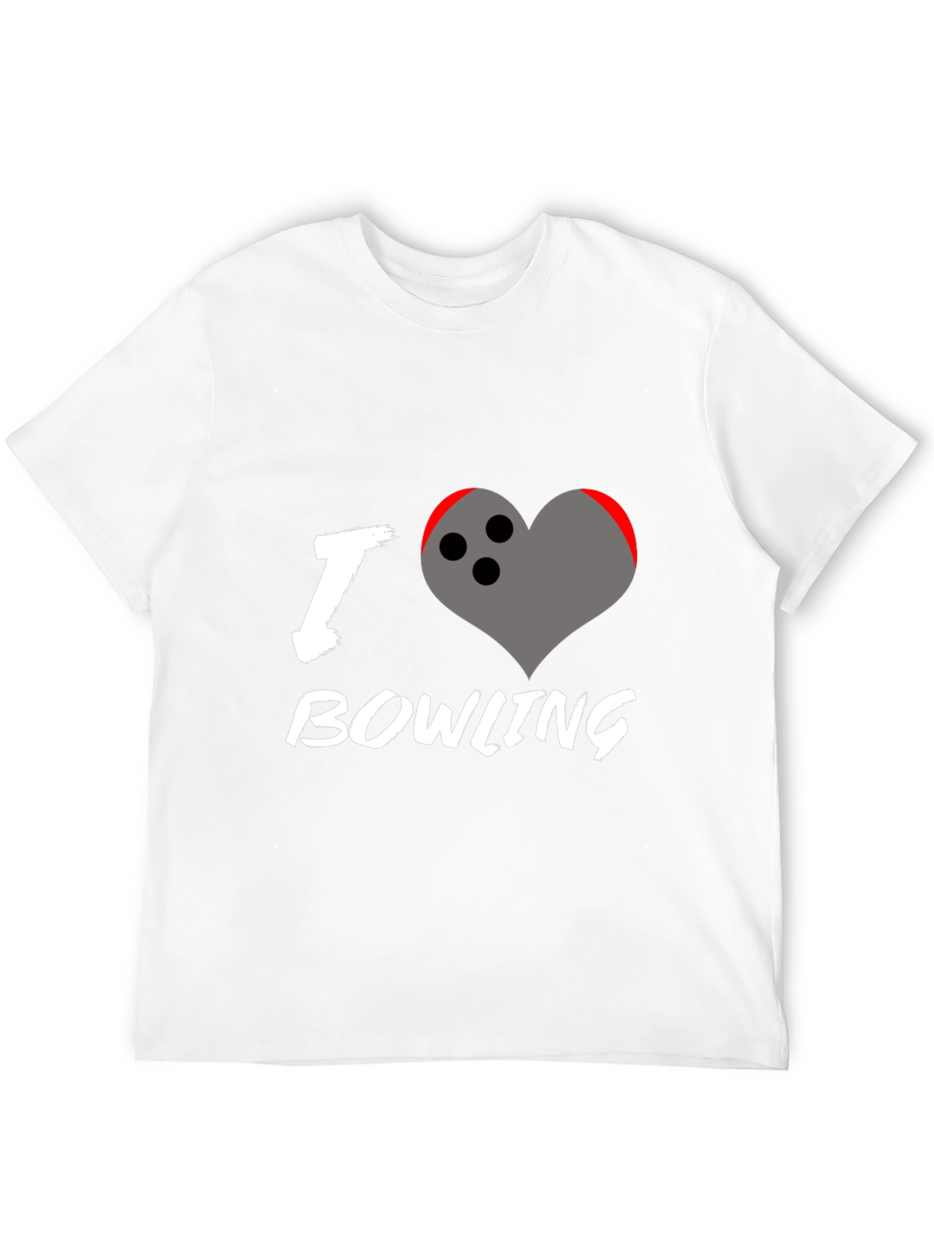 Black I Love Bowling T-Shirt - Heart Bowling Ball Graphic view 12