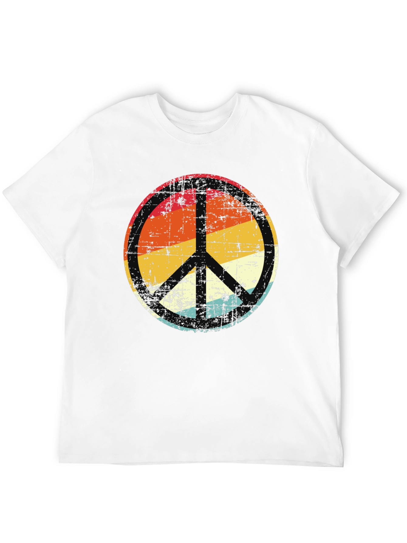 Black Retro Peace Sign Graphic Tee - Vintage Style view 12
