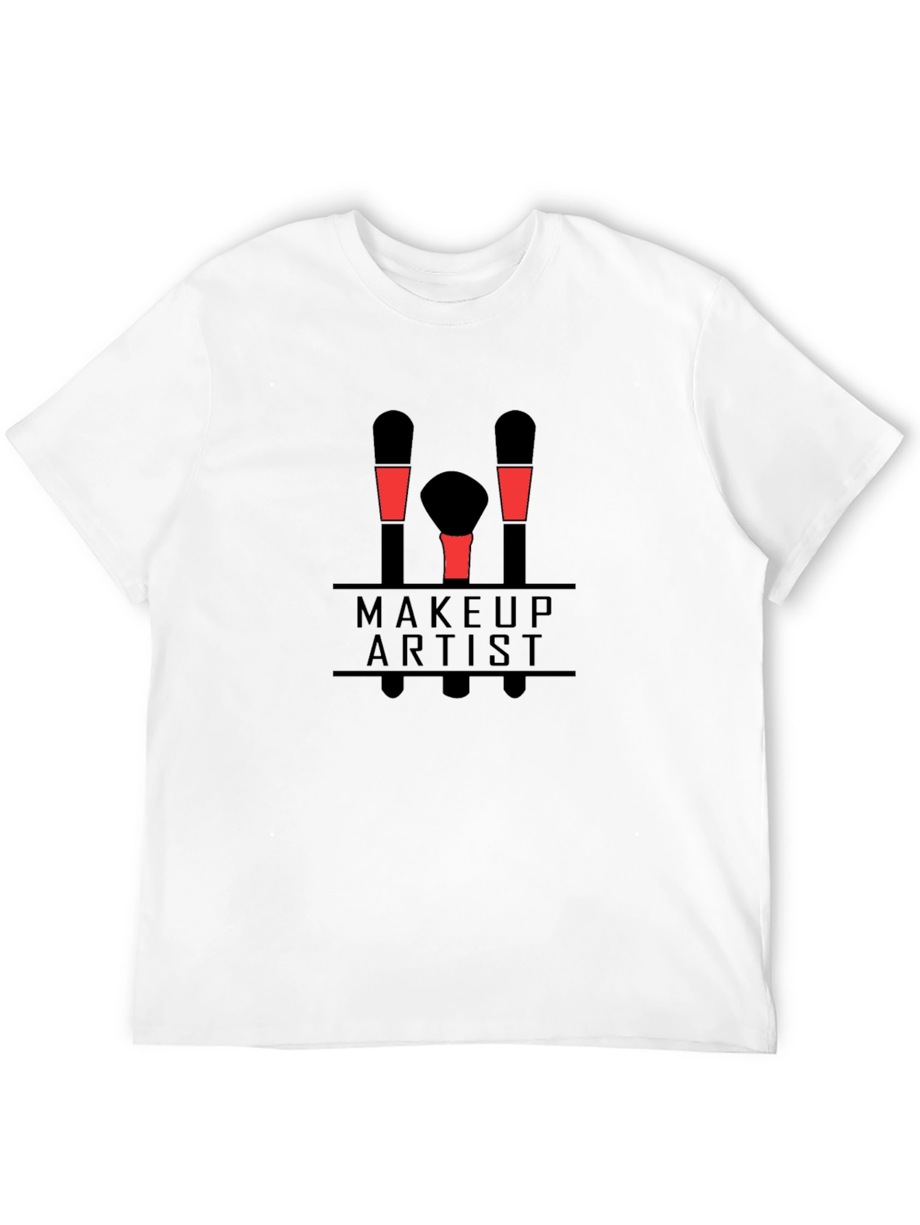 Black Makeup Artist Graphic T-Shirt - Unisex Black Tee view 12