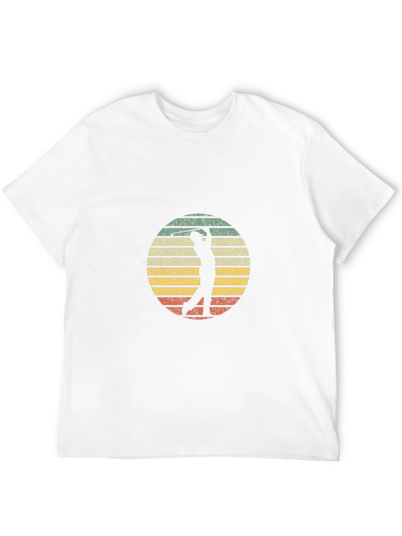 Black Retro Golfer T-Shirt - Vintage Sunset Design view 12