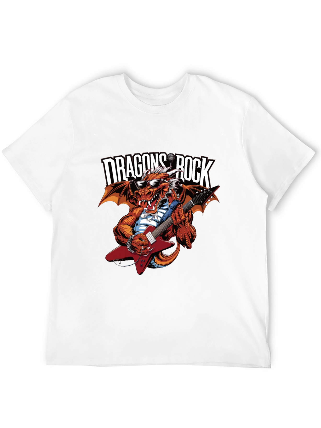 Black Dragon Rocks Graphic Tee - Heavy Metal Concert T-Shirt view 12