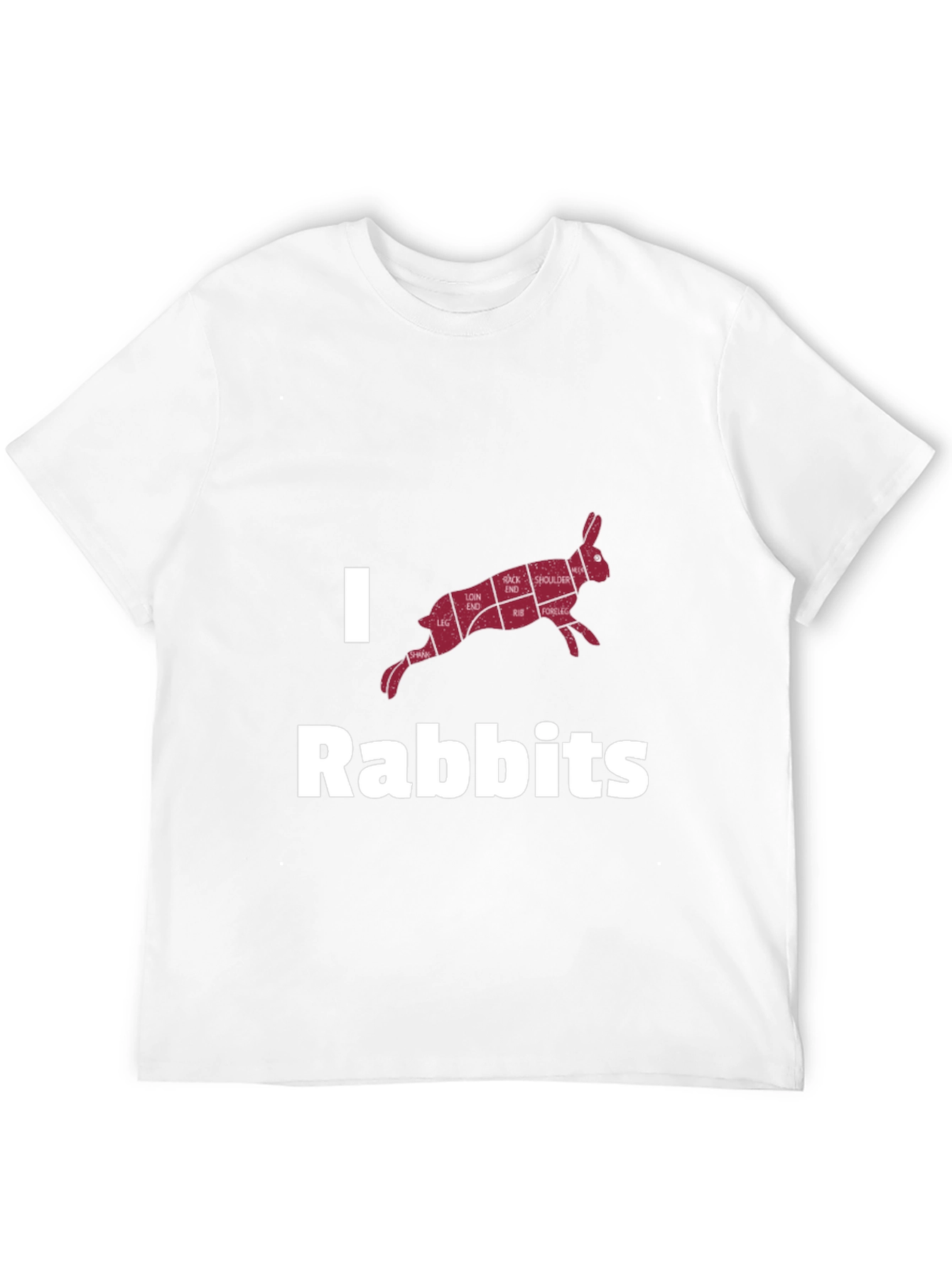 Black I Love Rabbits Butcher Cut T-Shirt view 12