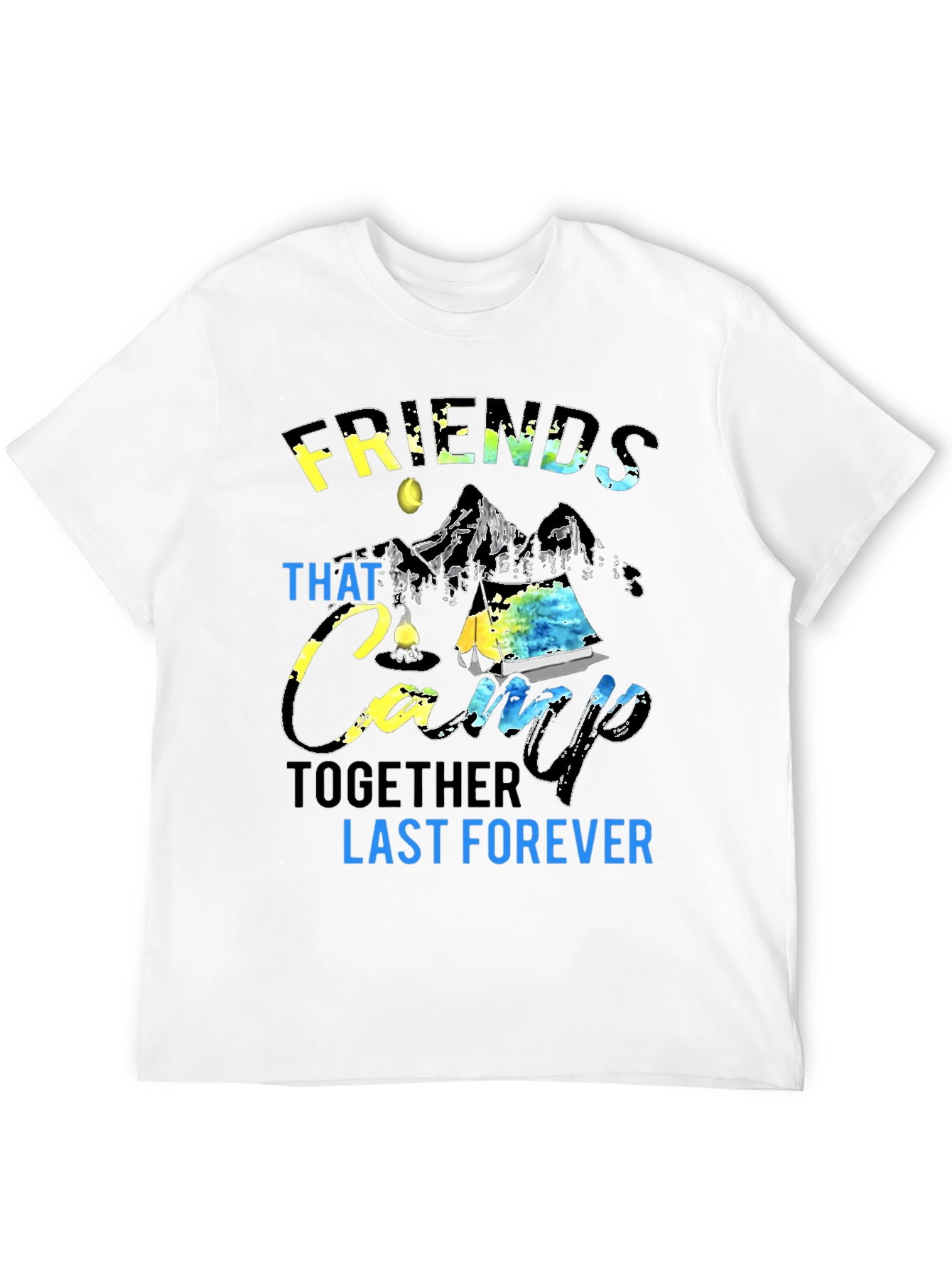 Black Friends That Camp Together Black Graphic T-Shirt view 12