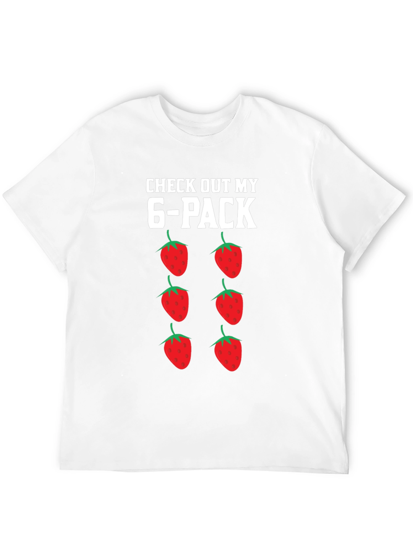 Black Funny Strawberry 6-Pack Graphic T-Shirt view 12
