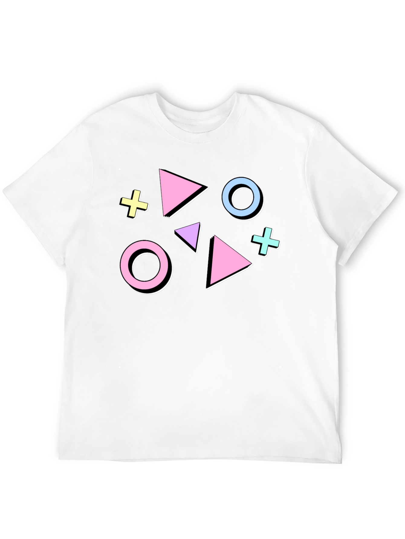 Black Retro 90s Geometric Graphic Tee - Funky Style view 12