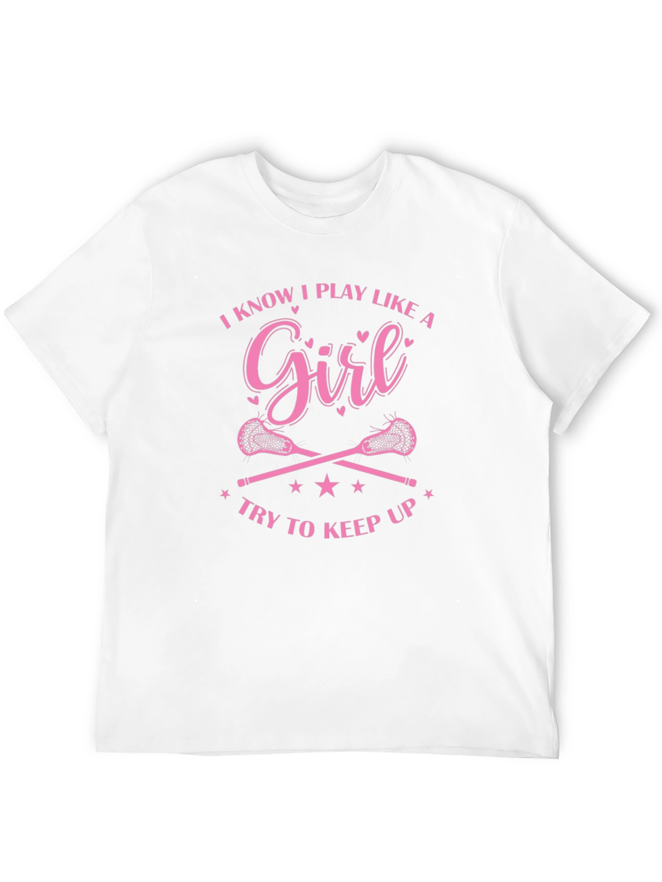 Black Lacrosse Girl T-Shirt - Play Like A Girl Try To Keep Up view 12
