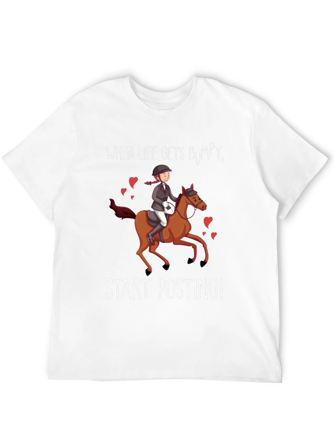 Black Equestrian Humor T-Shirt - "Start Posting!" view 12