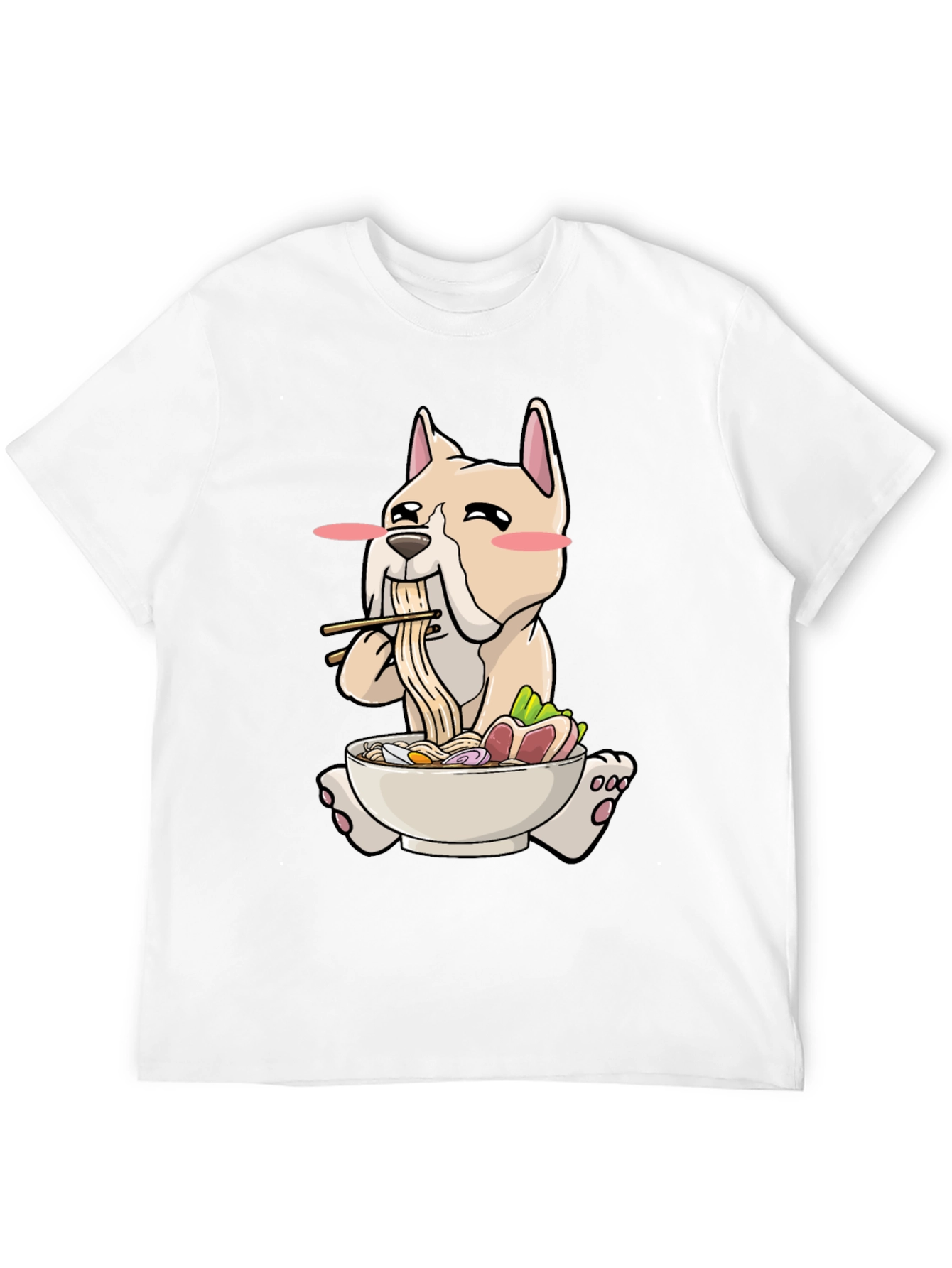 Black Dog Ramen T-Shirt - Cute Cartoon Graphic Tee view 12