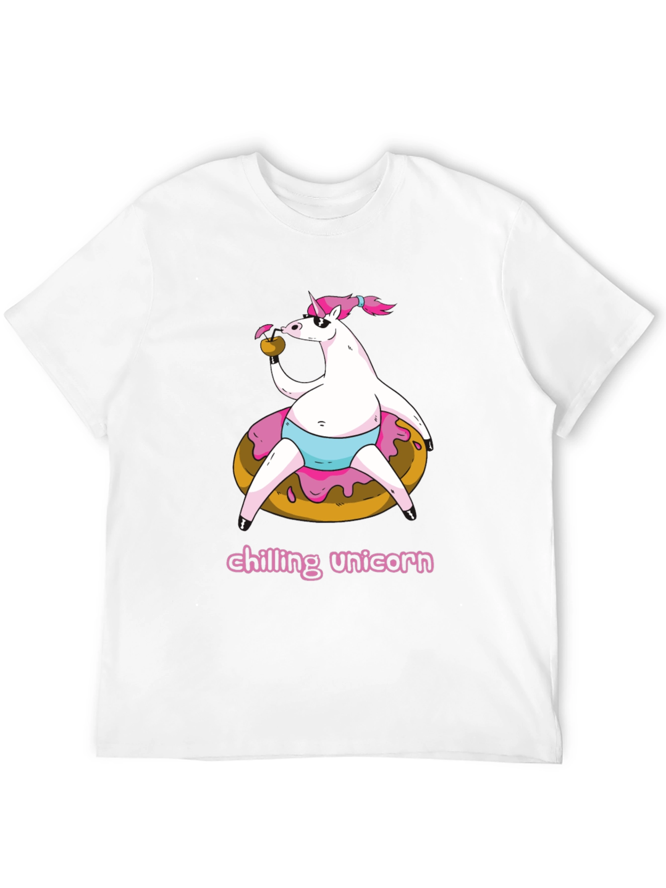 Black Chilling Unicorn Doughnut T-Shirt view 12
