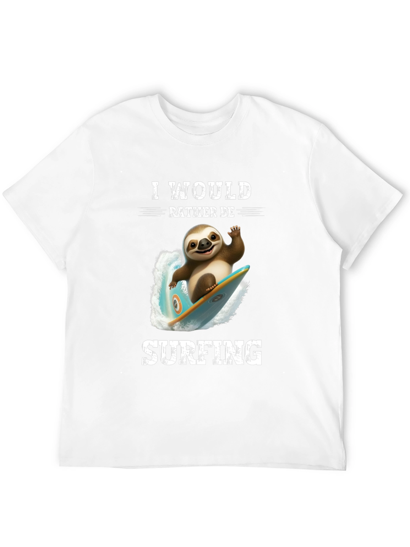 Black Surfing Sloth Graphic T-Shirt - Relaxed Fit view 12