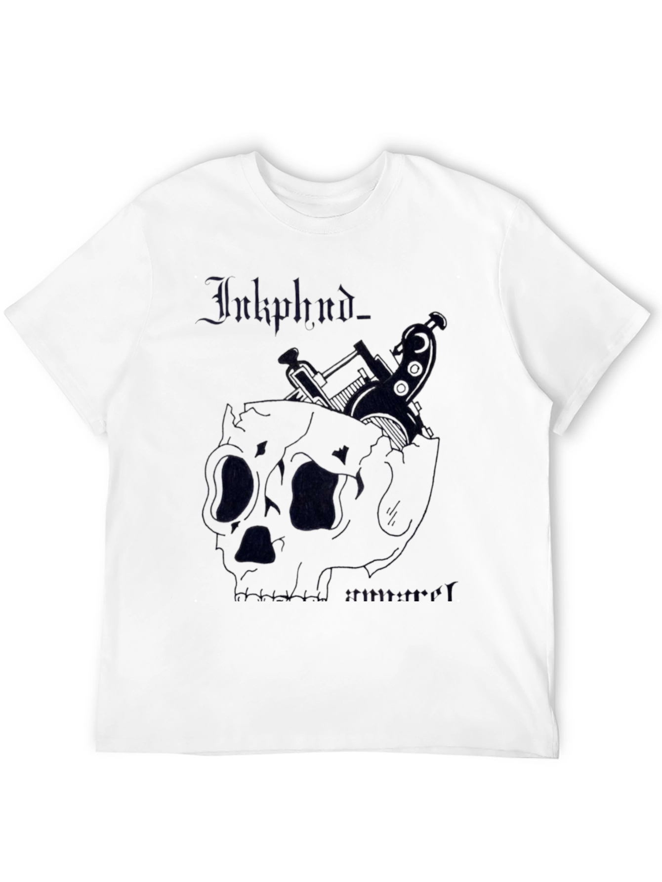 Black Ink Head Tattoo Skull Black T-Shirt view 12