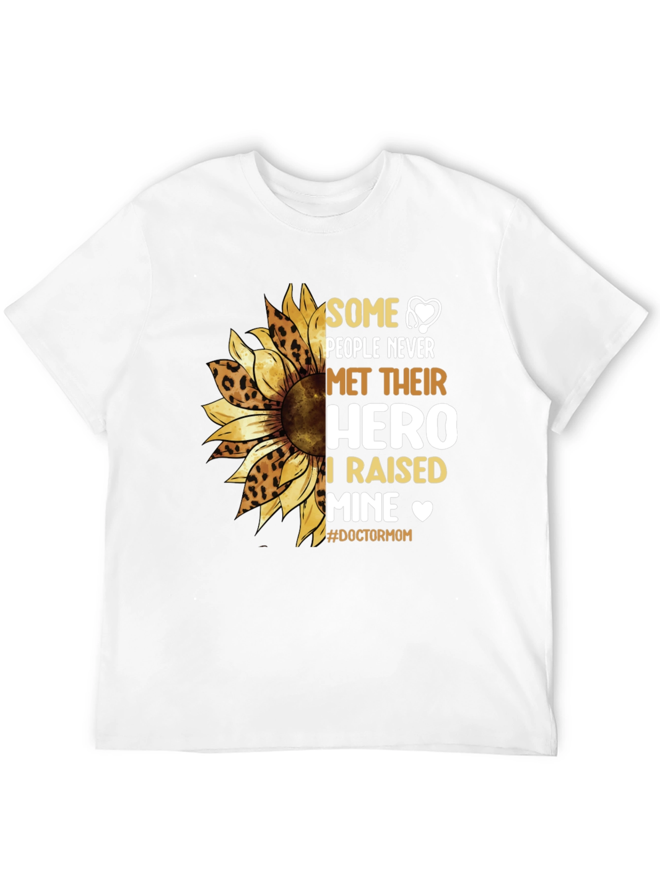 Black Doctor Mom Sunflower Graphic T-Shirt view 12