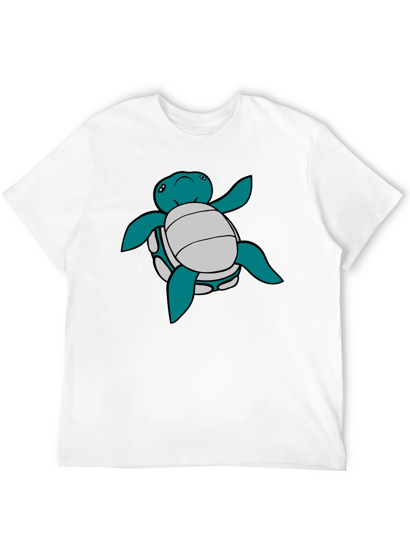 Black Cartoon Turtle Graphic Tee - Black T-Shirt view 12