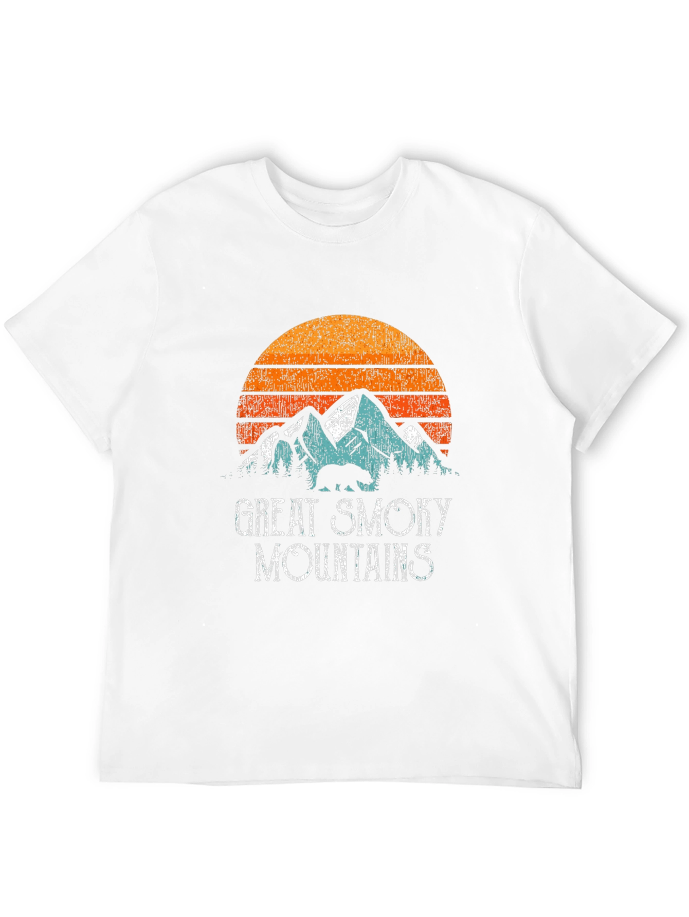 Black Great Smoky Mountains Retro Graphic T-Shirt view 12