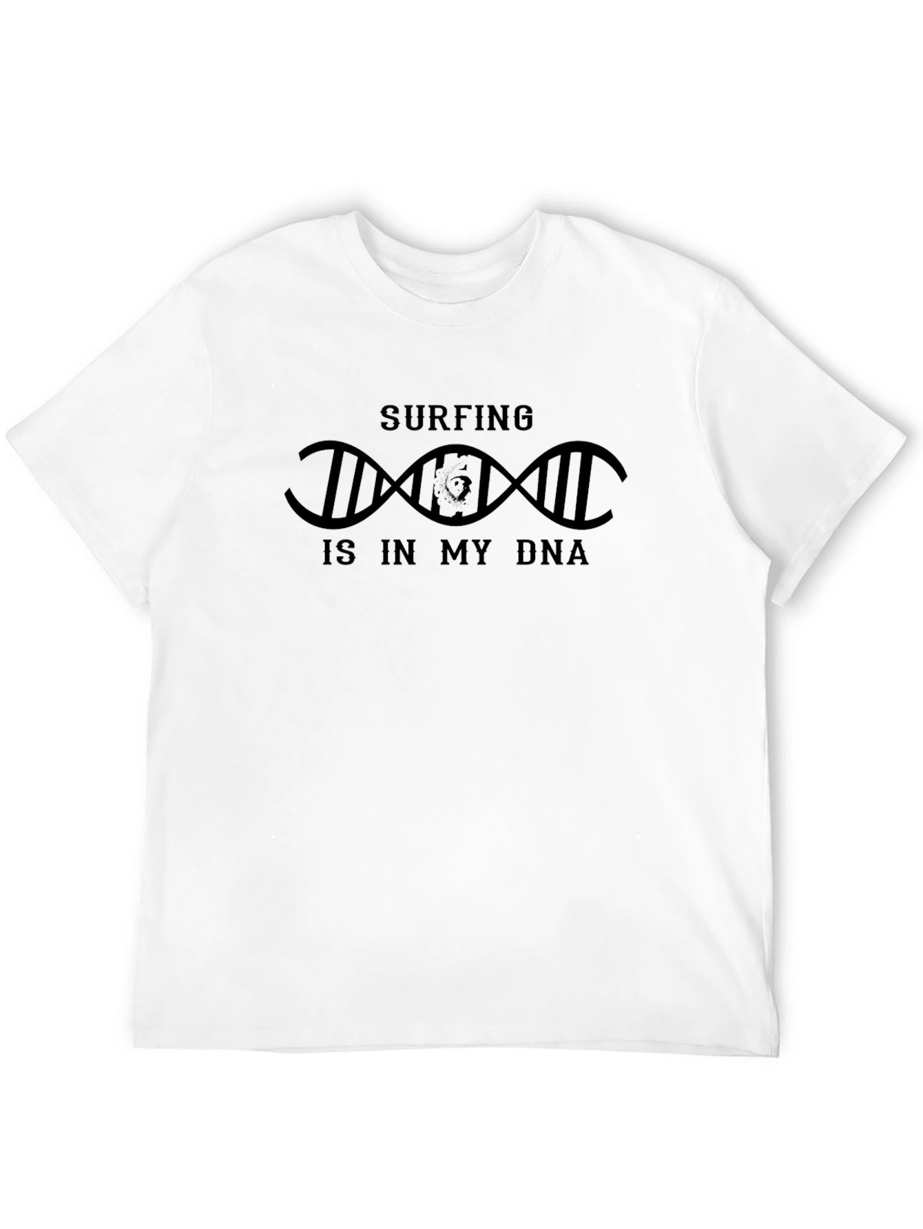 Black Surfing DNA Graphic Tee - Cool Surf Lifestyle Shirt view 12