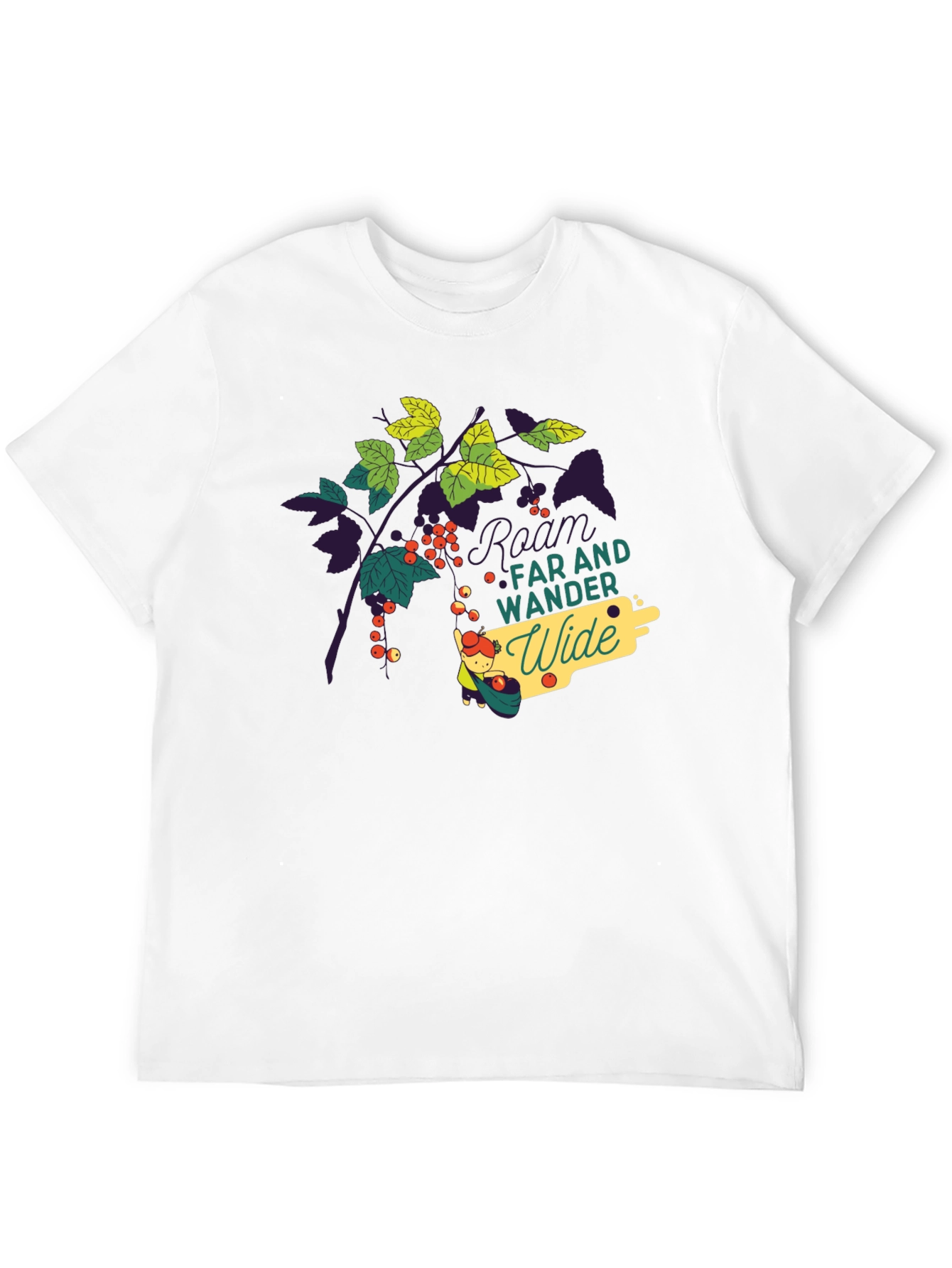 Black Nature-Inspired Black Graphic Tee view 12