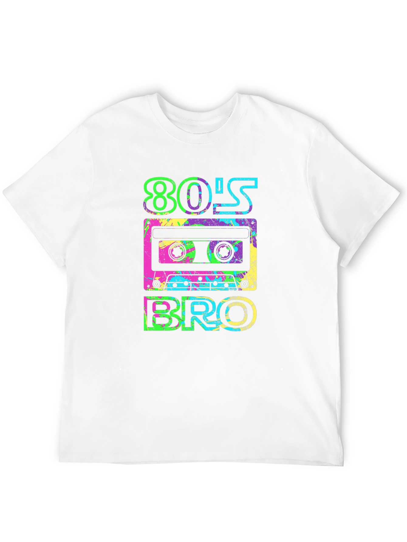 Black Retro 80's Bro T-Shirt - Cassette Design view 12