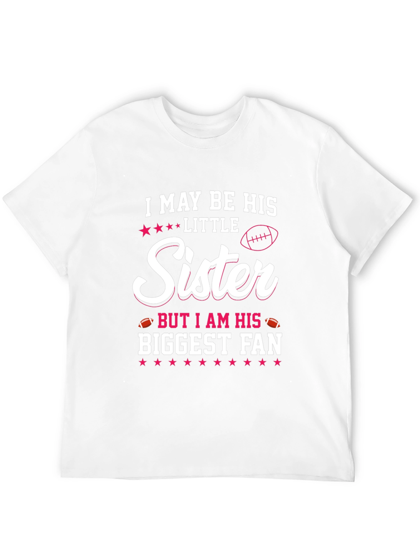 Black Little Sister Biggest Fan T-Shirt view 12