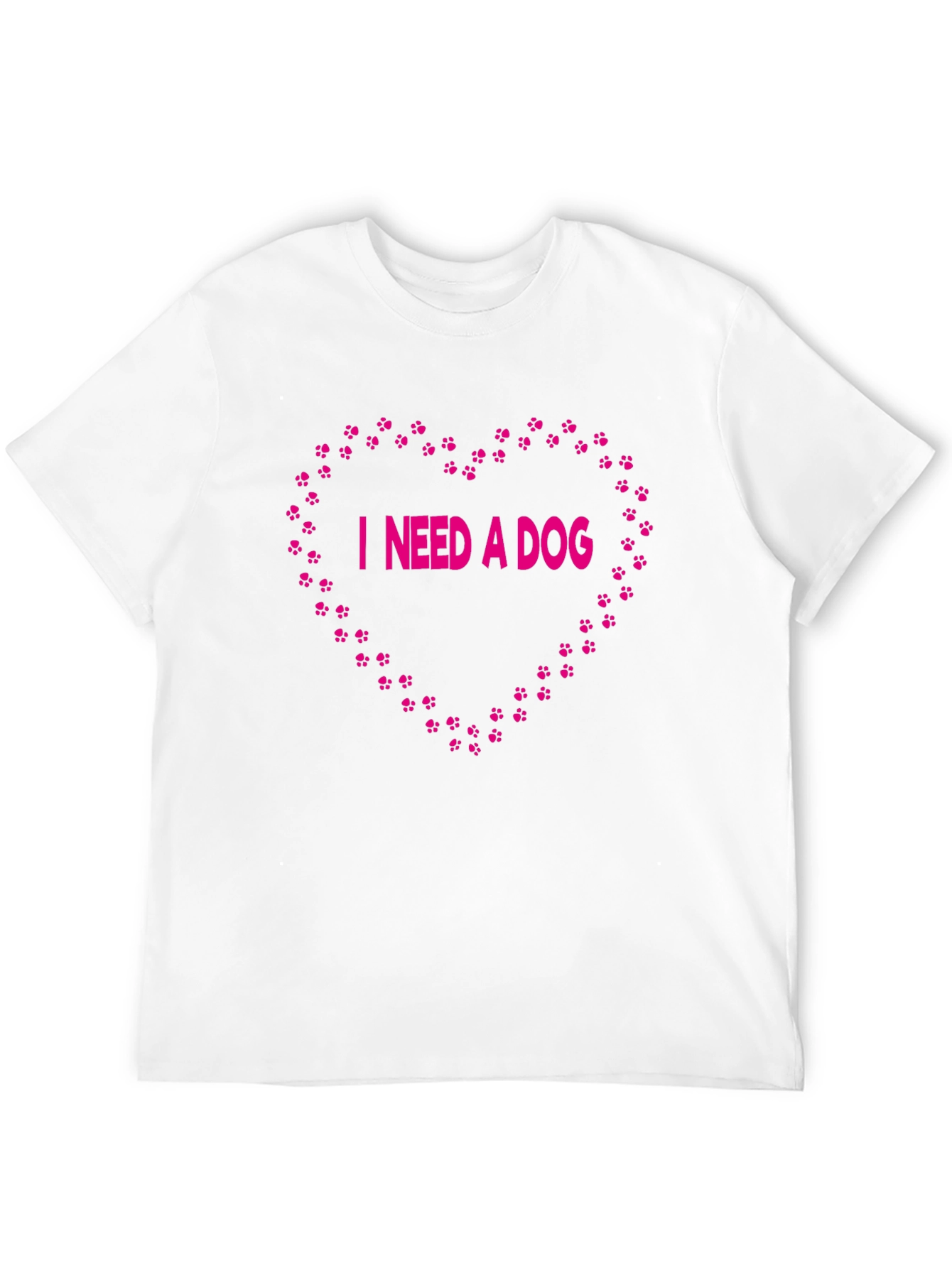 Black I Need a Dog Tee - Heart Paw Print Design, Black view 12