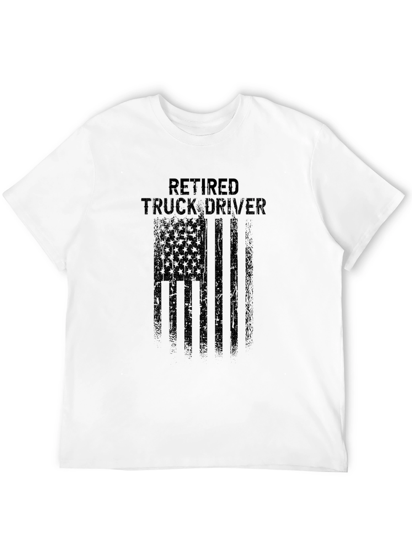 Black Retired Truck Driver American Flag T-Shirt view 12