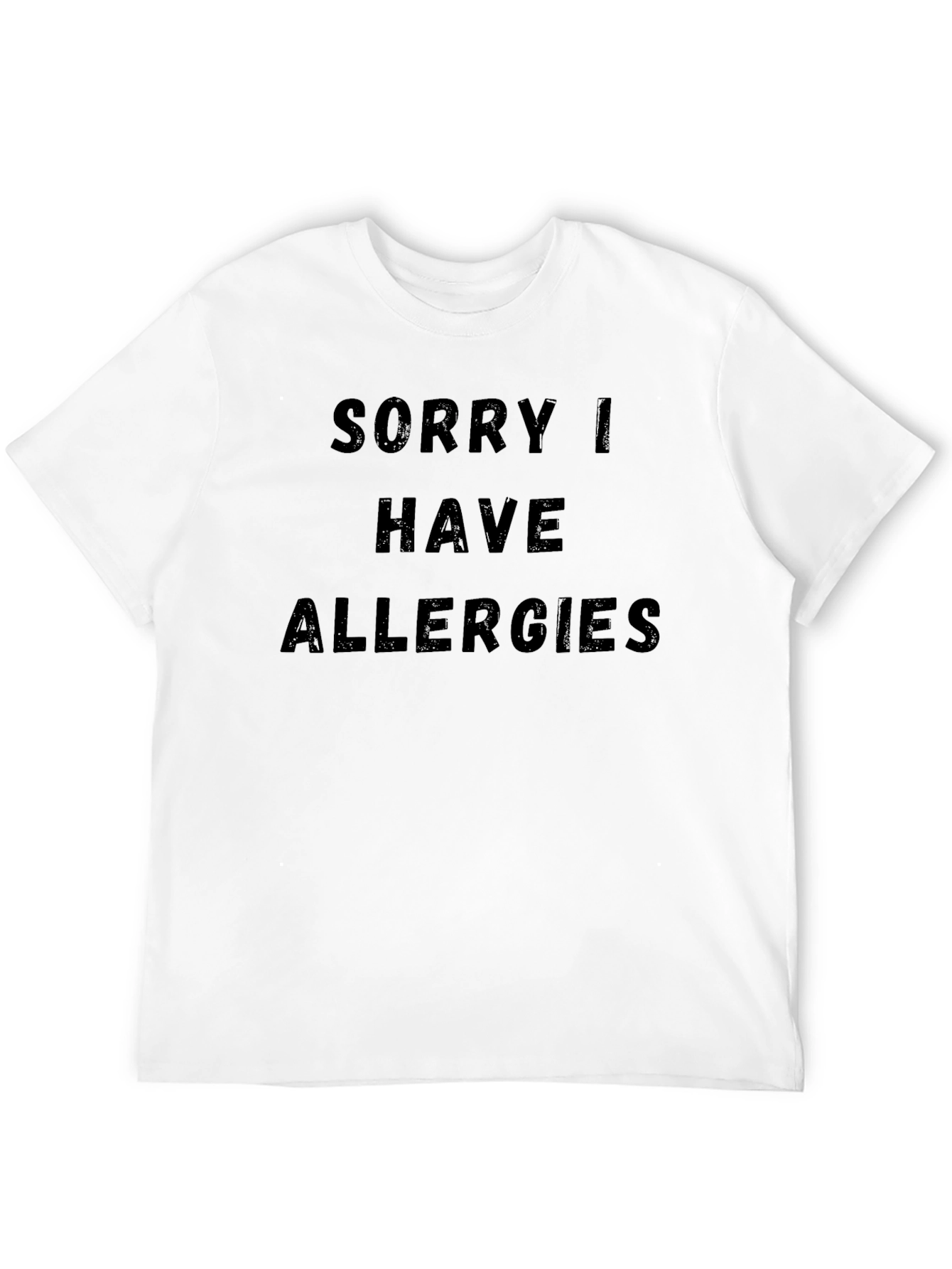 Black Funny Allergy T-Shirt - Novelty Graphic Tee view 12