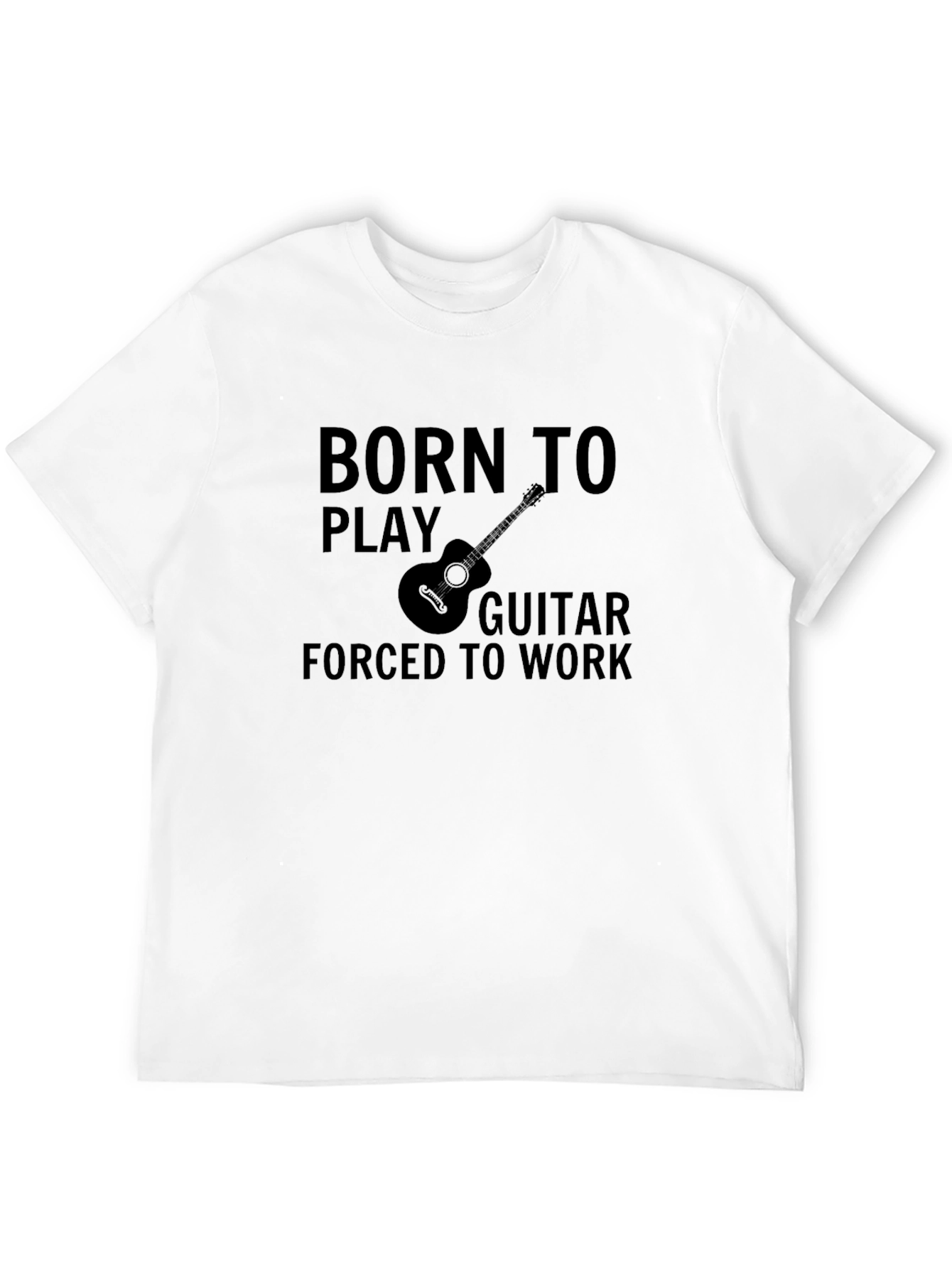 Black Born to Play Guitar Black Graphic Tee view 12