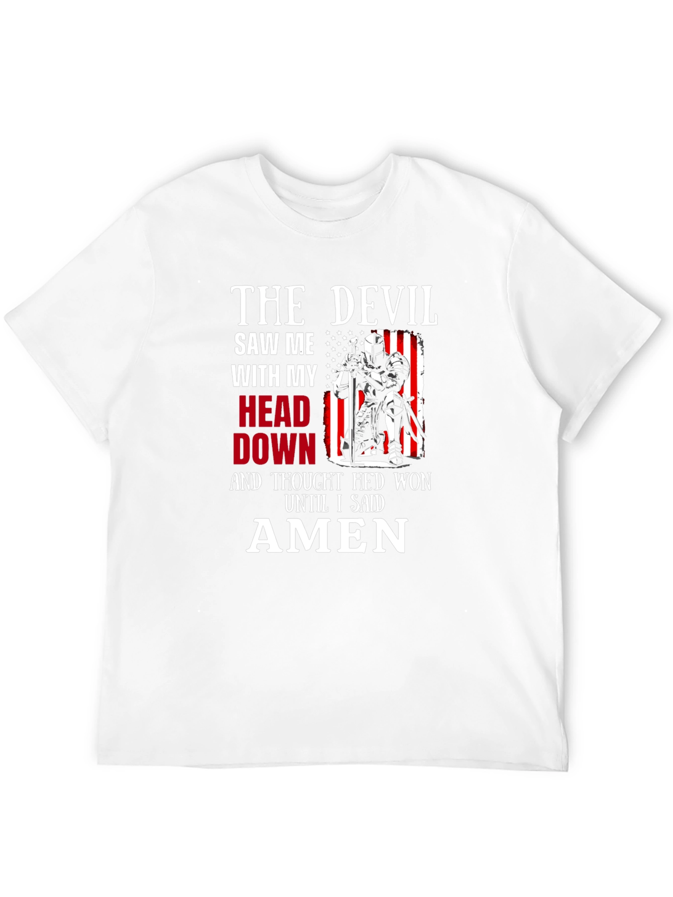 Black The Devil Saw Me T-Shirt - Knight Amen Graphic Tee view 12