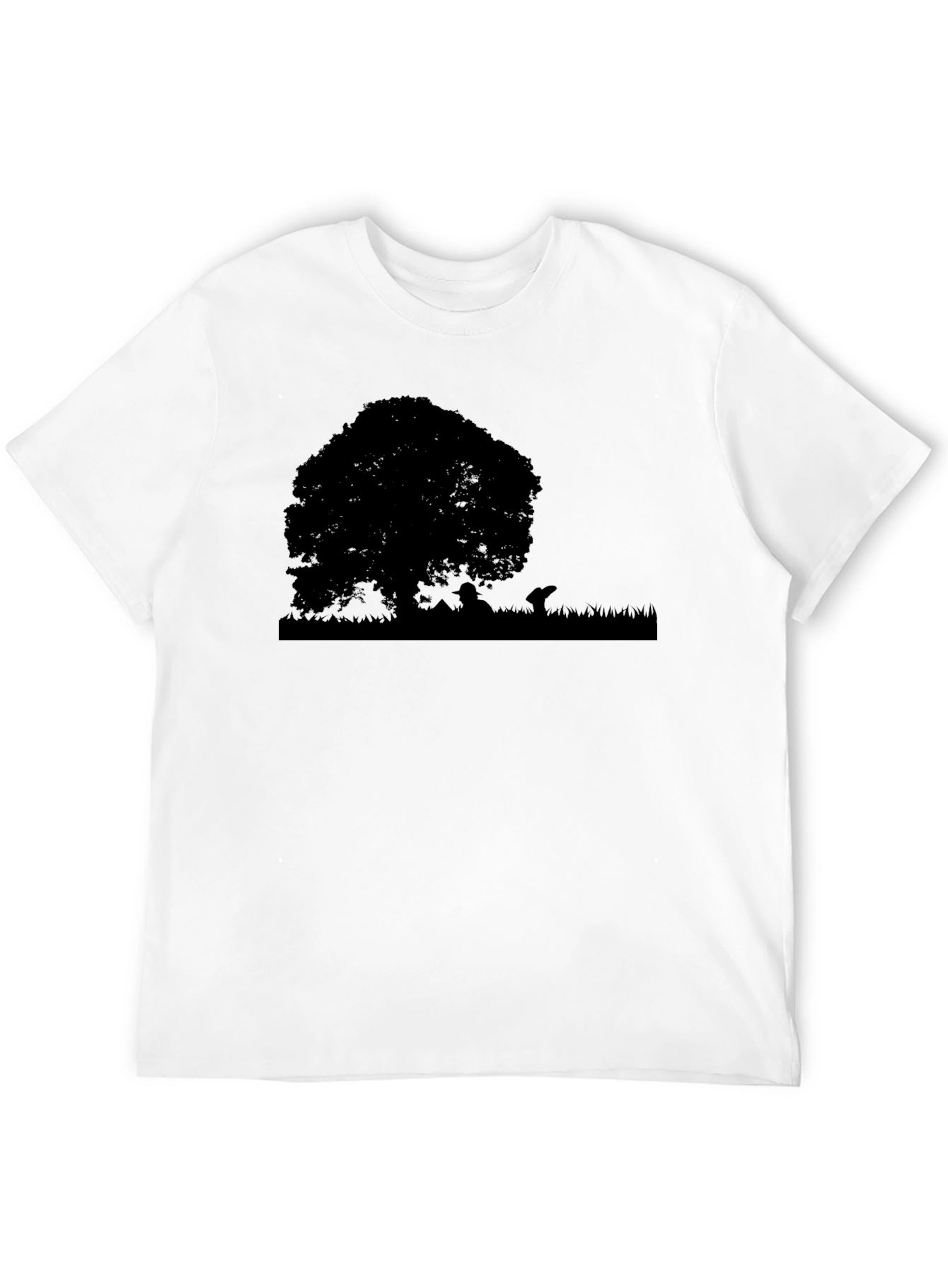 Black Silhouette Tree Graphic Tee - Black view 12