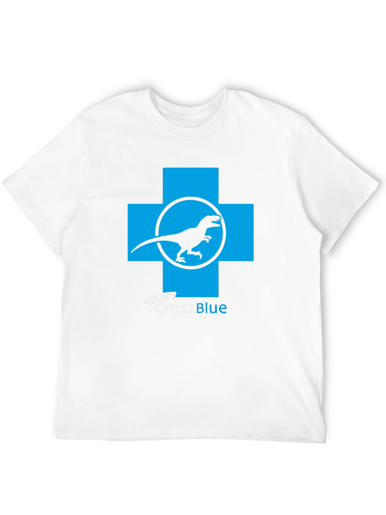 Black Don't Cross Blue T-Shirt - Dino Parody Tee view 12