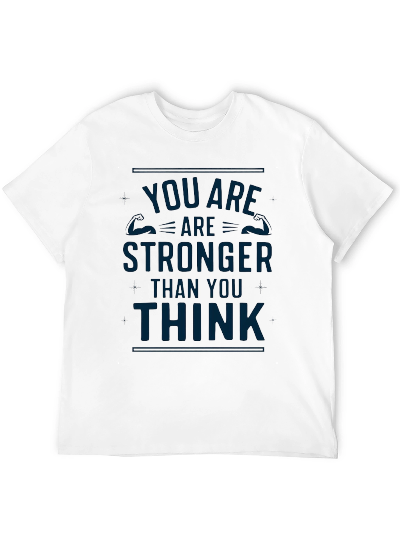 Black Motivational 'You Are Stronger Than You Think' Black T-Shirt view 12