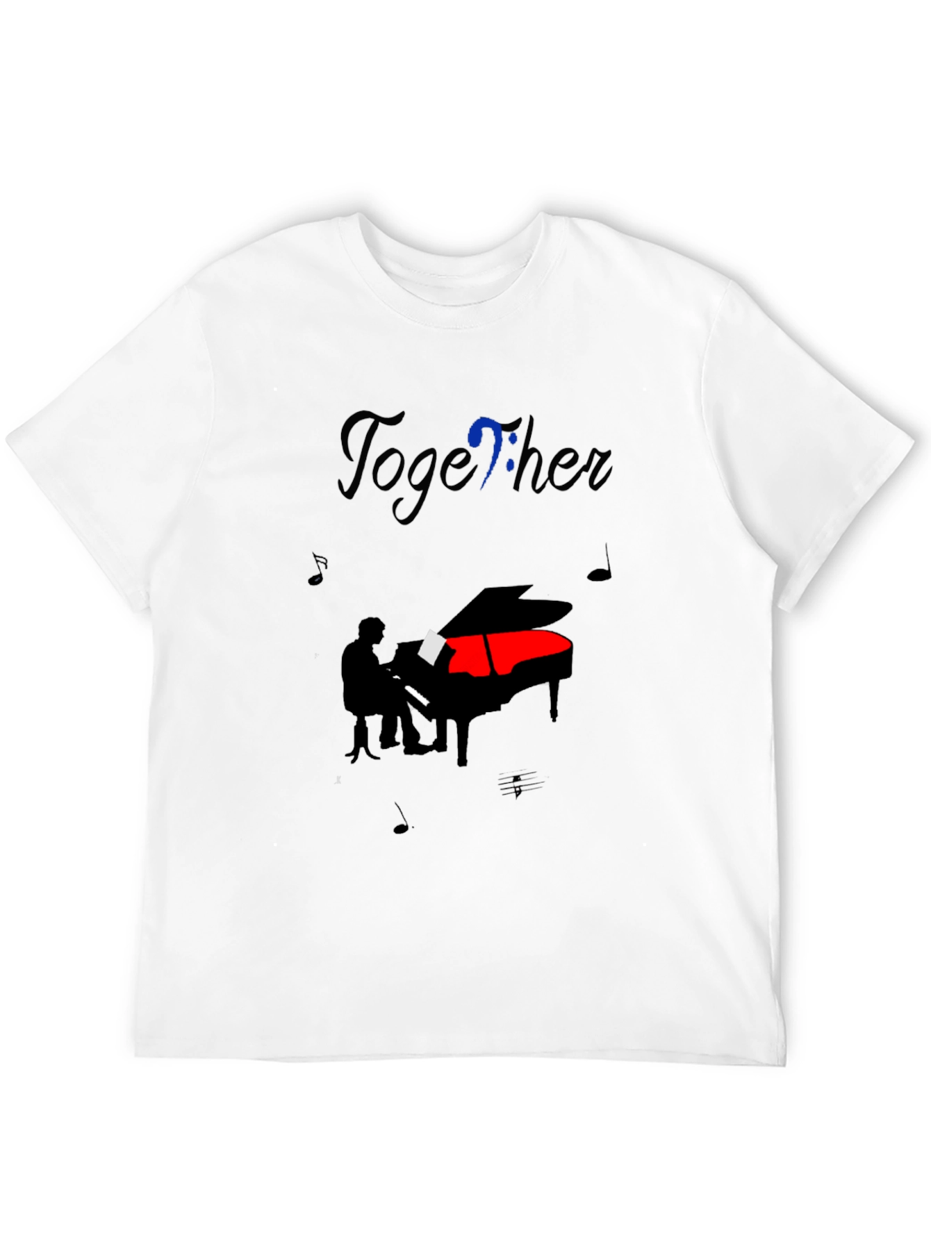 Black Musical Harmony Tee: Piano & Together Design view 12