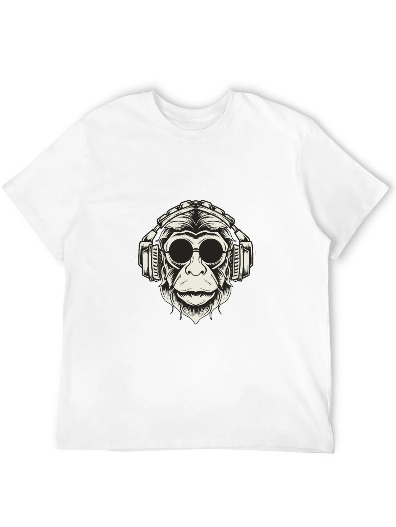 Black Cool Monkey Graphic Tee - Black Cotton Shirt view 12