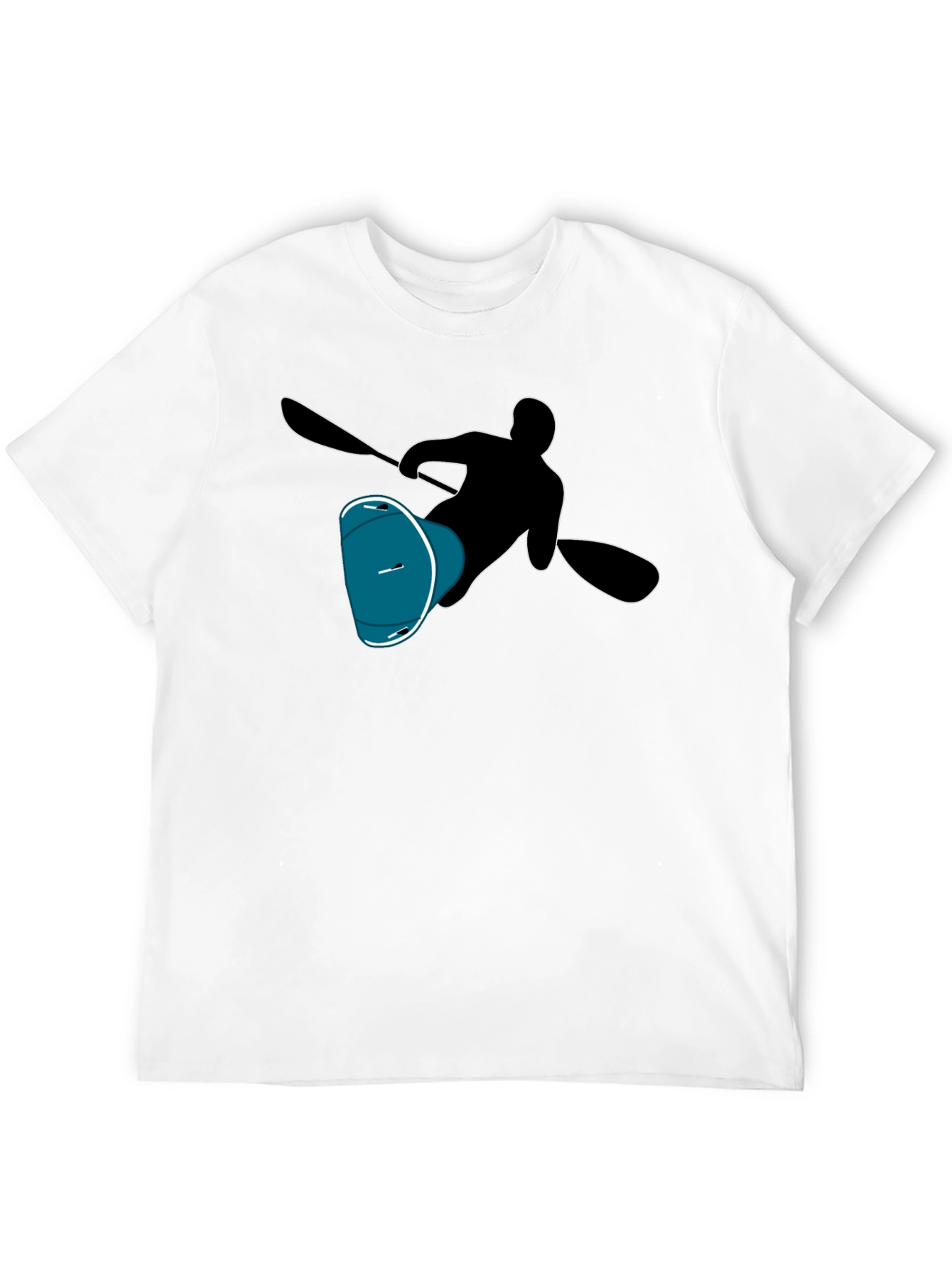 Black Kayaker Silhouette Tee - Black Cotton T-Shirt view 12