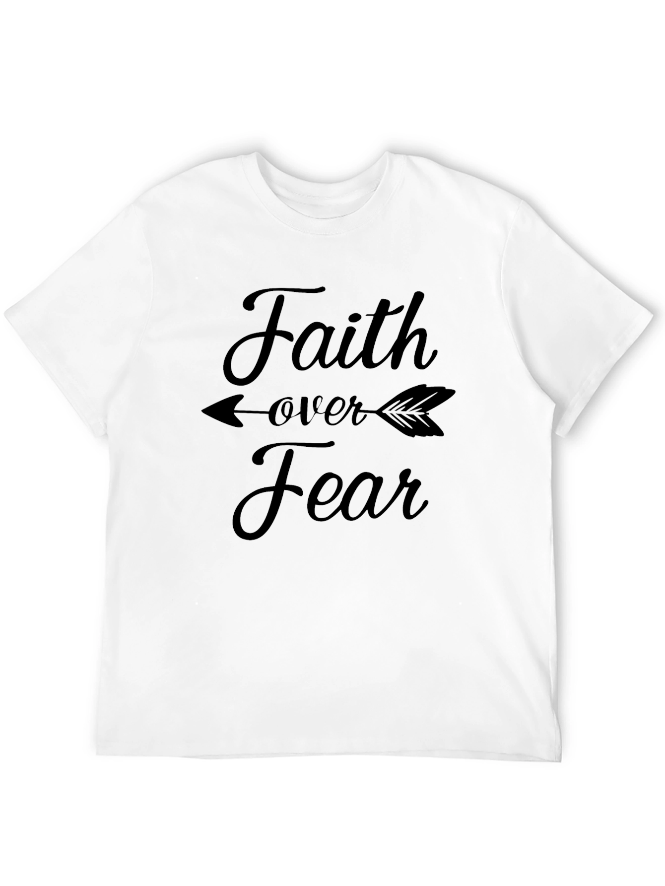 Black Faith Over Fear Graphic Tee - Inspirational Black T-Shirt view 12