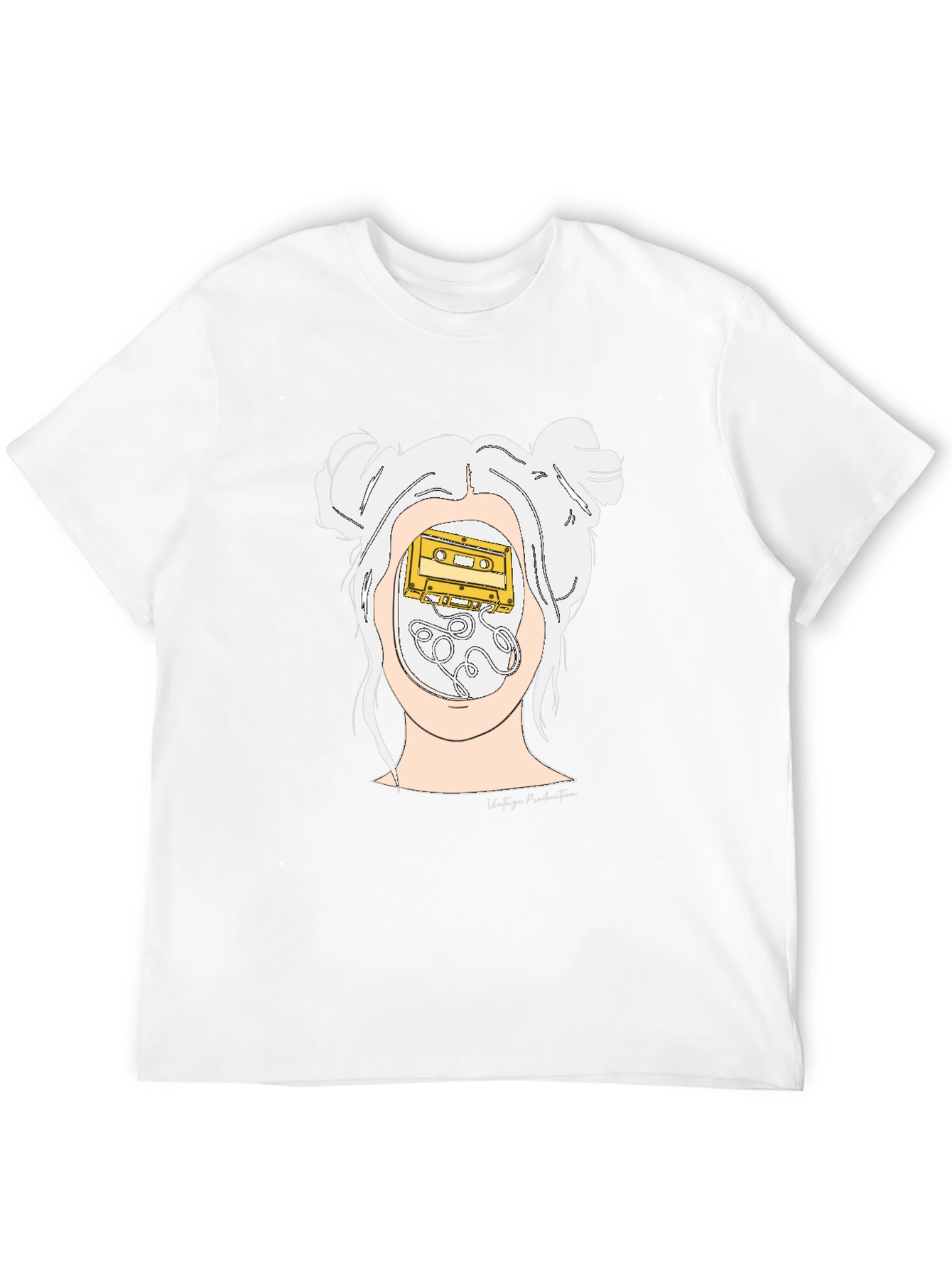 Black Retro Cassette Tape Mind T-Shirt - Unisex Black Tee view 12