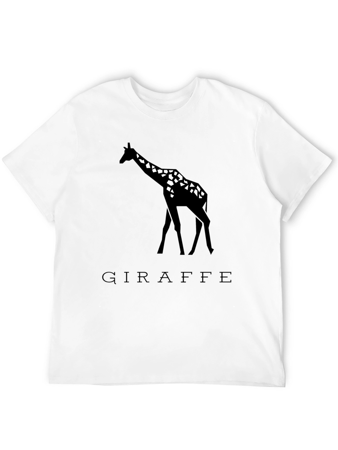 Black Giraffe Graphic Tee - Black Geometric Design view 12