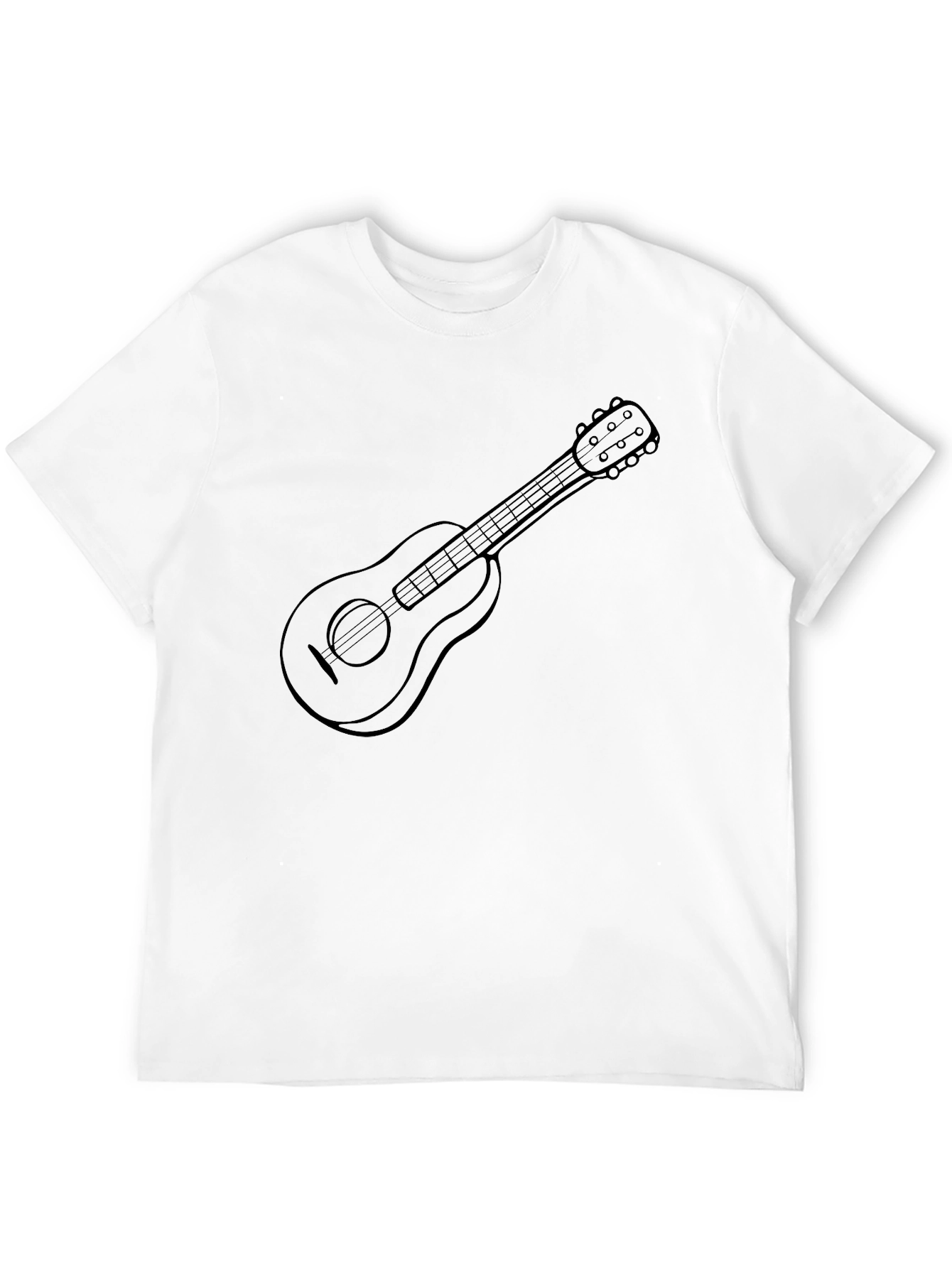 Black Guitar Graphic Tee - Black Casual T-Shirt view 12