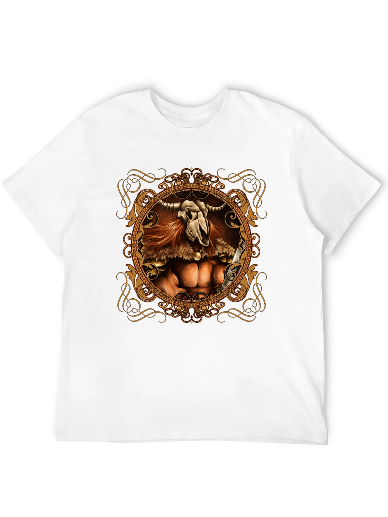 Black Skull Viking Warrior Graphic Tee - Black view 12