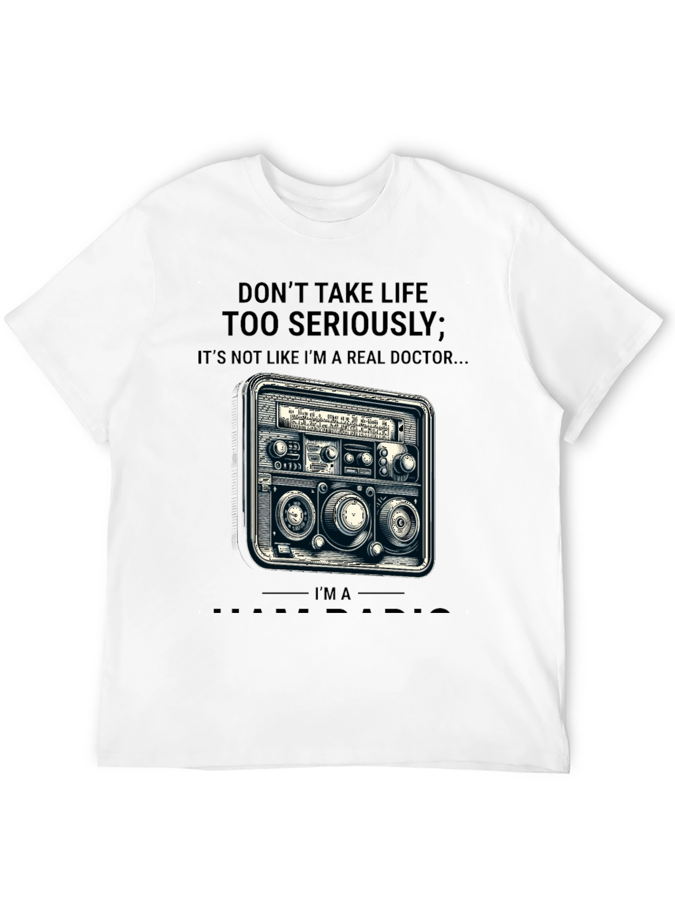 Black Don't Take Life Radio Doctor T-Shirt view 12