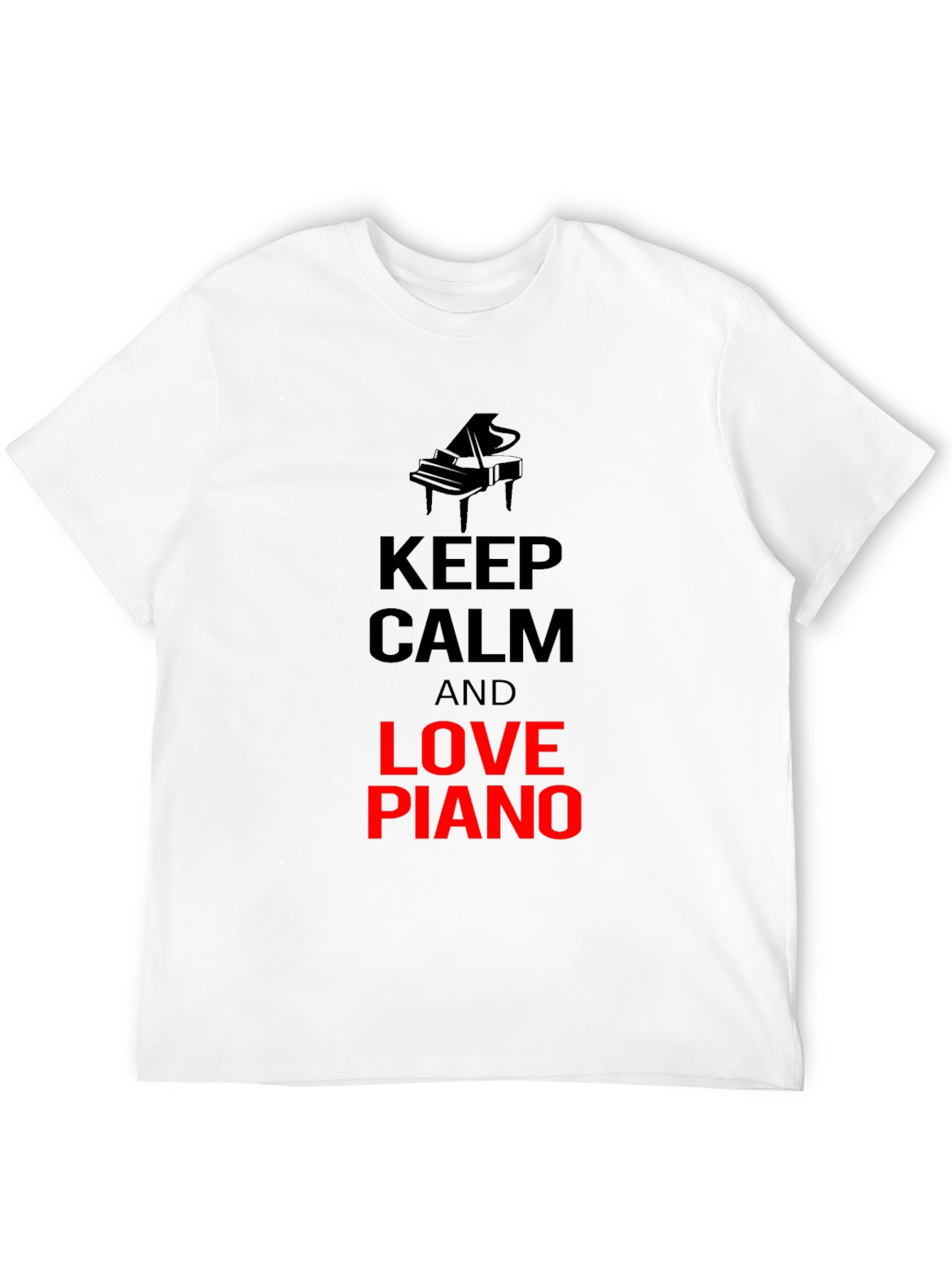 Black Keep Calm and Love Piano T-Shirt view 12