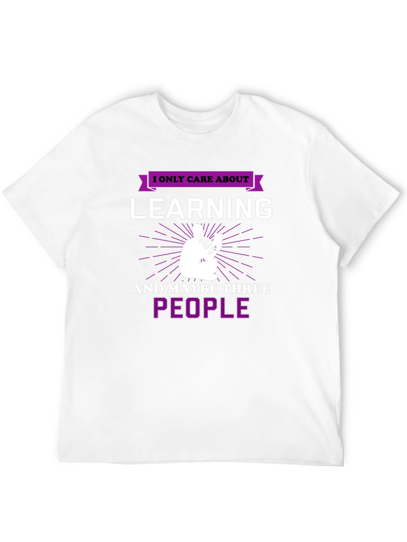 Black I Only Care About Learning T-Shirt view 12