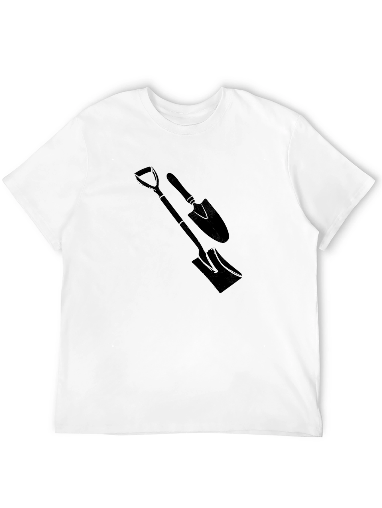 Black Men's Black T-Shirt with Spade Graphic view 12