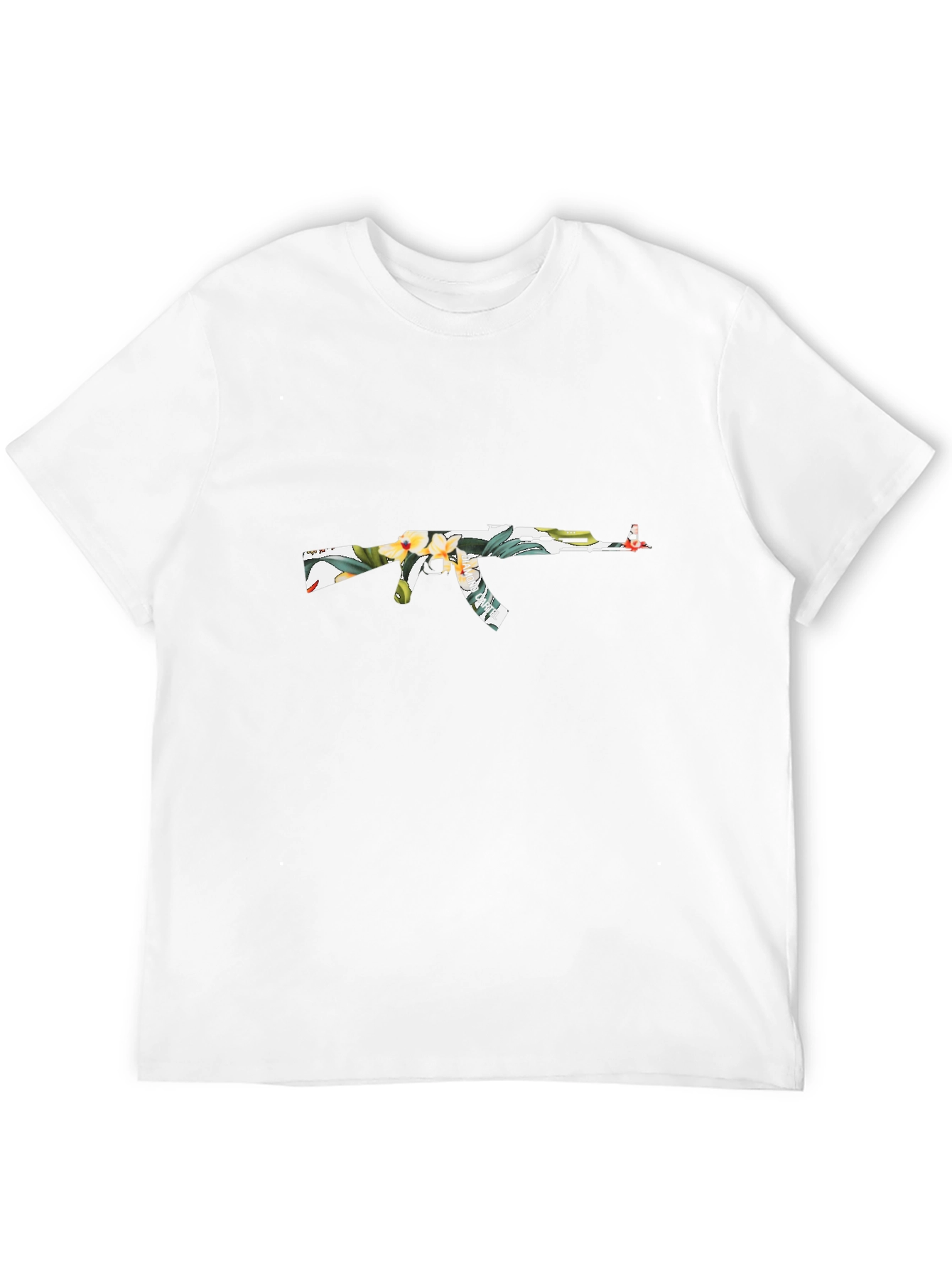 Black Floral AK-47 Graphic T-Shirt - Black view 12