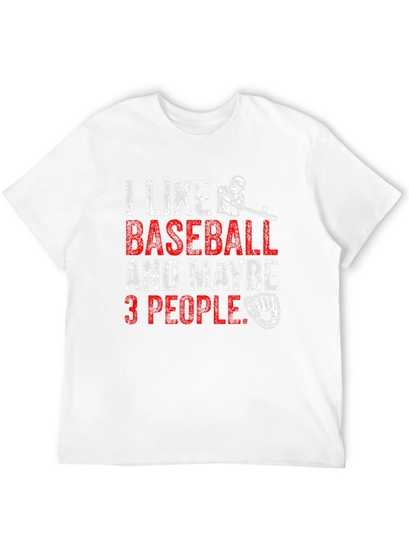 Black I Like Baseball & Maybe 3 People Black T-Shirt view 12