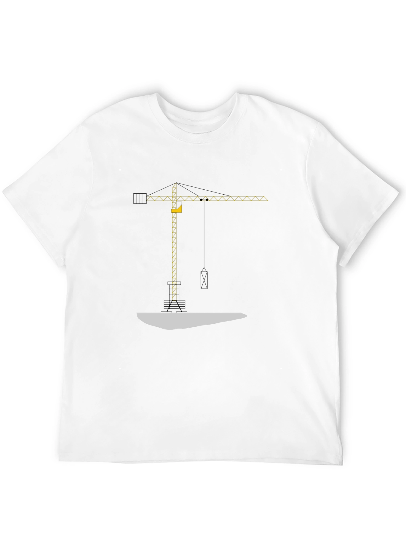 Black Construction Crane Graphic Tee - Black Crew Neck view 12