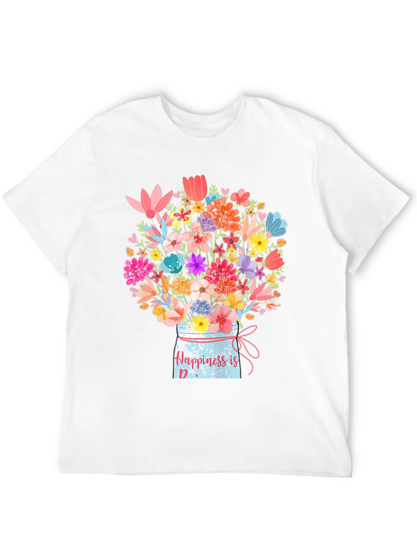 Black Floral Happiness Jar T-Shirt view 12