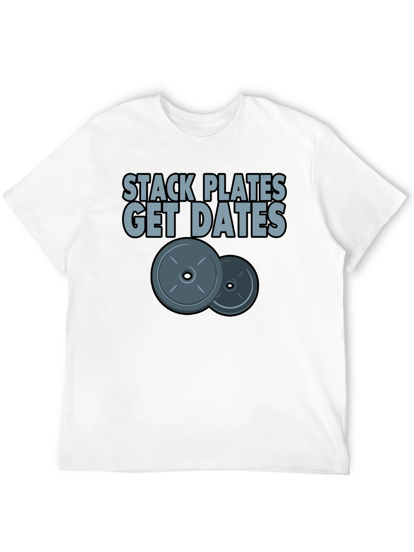 Black Stack Plates Get Dates Black Graphic T-Shirt Gym Workout view 12