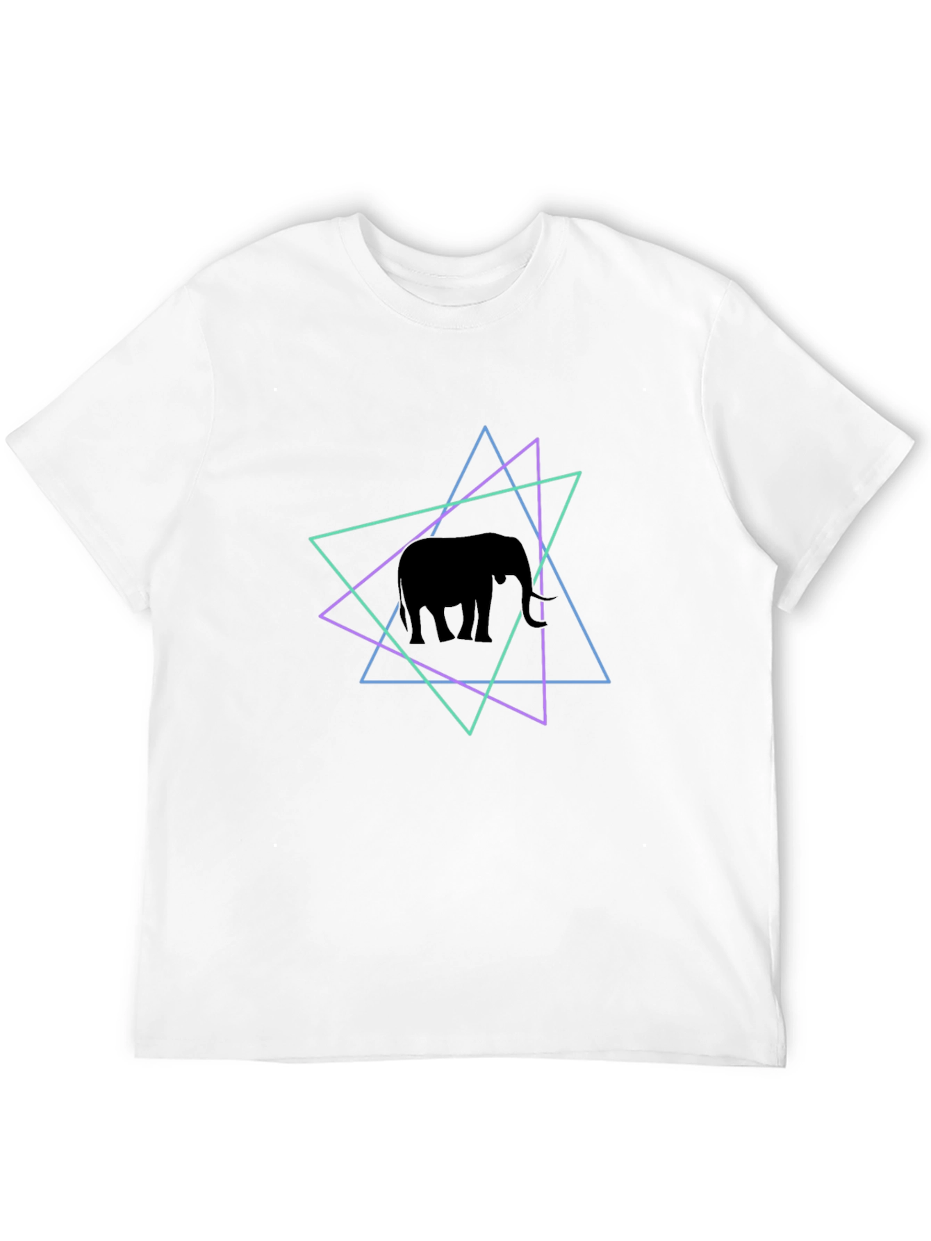 Black Geometric Elephant Graphic Tee - Black view 12